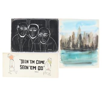 New York City landscape,1960 / portrait of 3 men, 1950 / Hamlet advertisement, ca. 1962 - Lászlo Roth