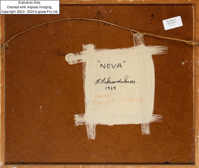 Artwork by Michael Neville Seward Snow, Nova, 1959, Made of oil and mixed media on board