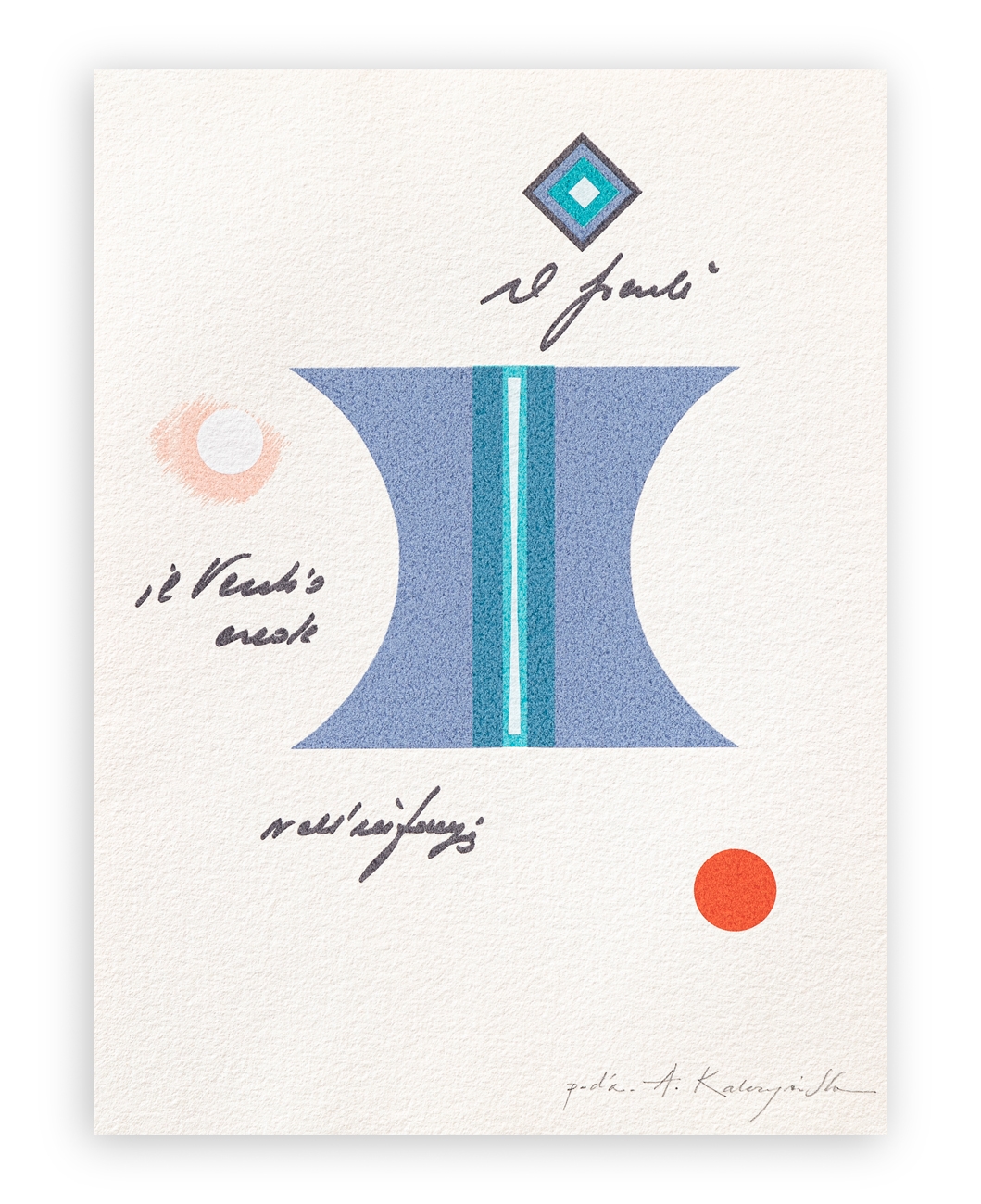 Artwork by Alina Kalczyńska-Schewiller, Un poeta rimanga sempre solo, Made of silkscreens