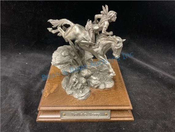Donald Jack Polland | Donald Polland Pewter Buffalo Pony Sculpture