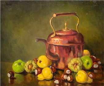 Nature morte à la théière en cuivre - Marie-Madeleine de Rasky