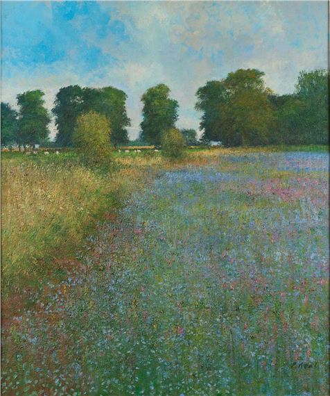 LINSEEDFIELD, COTSWOLD PARK, GLOUCESTERSHIRE, MID-MORNING, AUGUST by Charles Neal