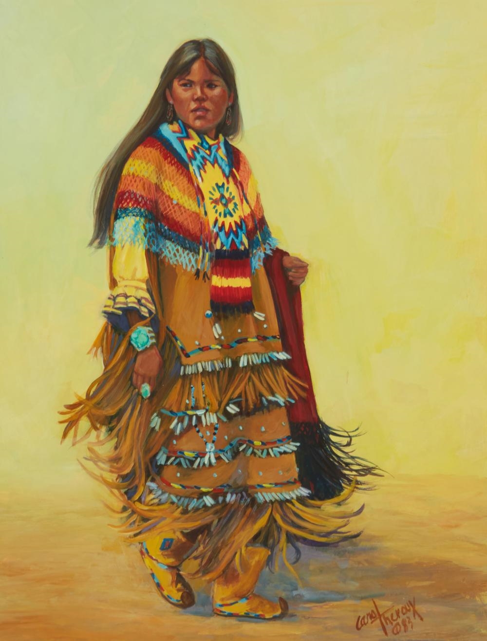 Artwork by Carol Theroux, Apache Buckskin, Made of Acrylic on board