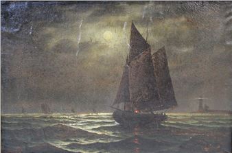 Maritime scene at night - Durant