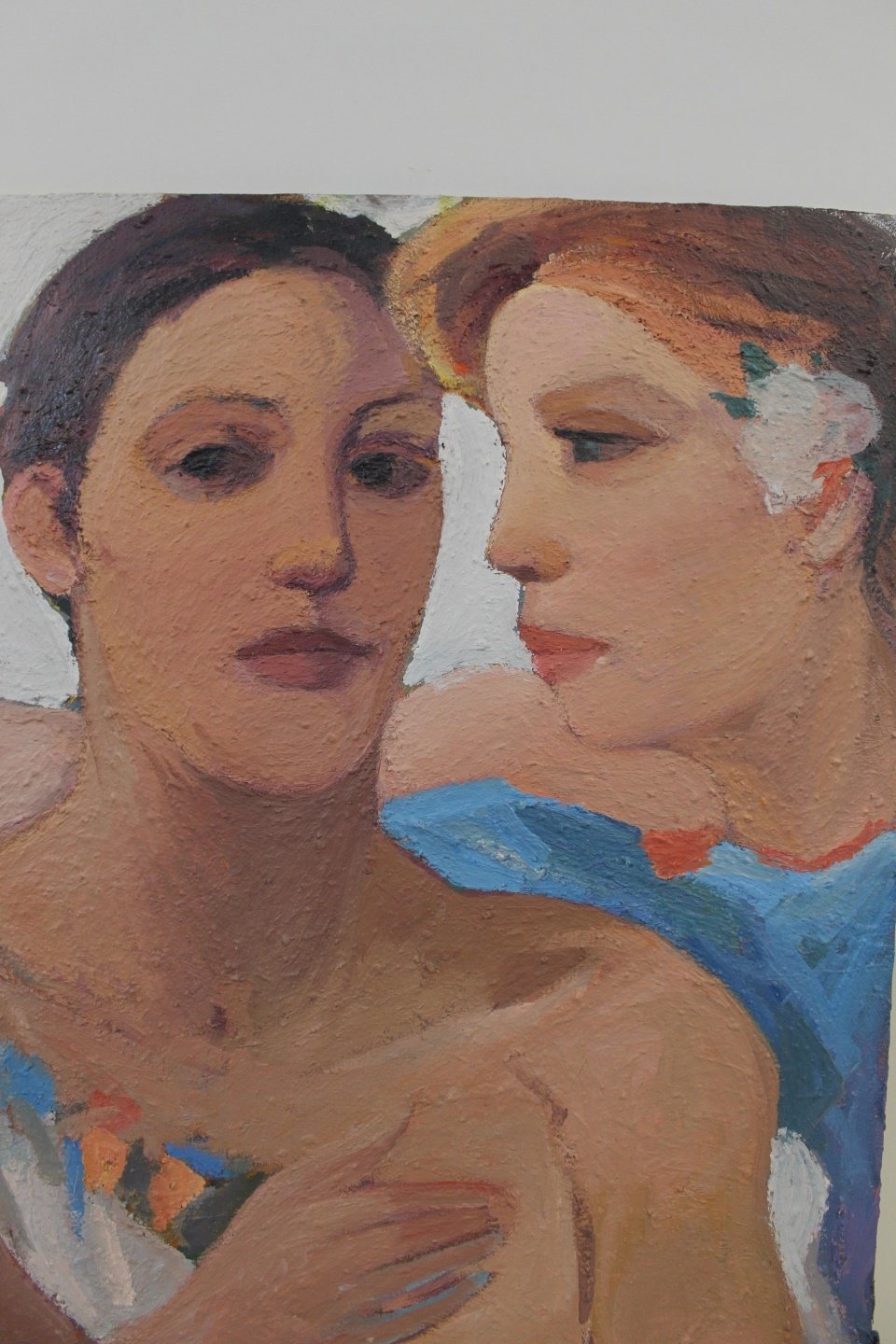 Artwork by Pasquale Monaco, Apparently Unsigned Oil on Board Lovers, Made of Oil on Board