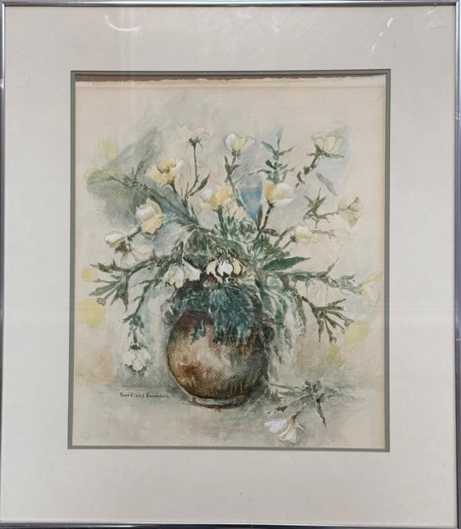 Artwork by Garfield Saunders, BEAUTIFUL GARFIELD SAUNDERS FLORAL WATERCOLOR, Made of WATERCOLOR