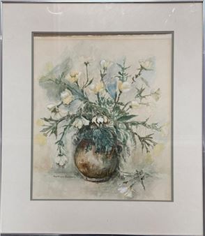 BEAUTIFUL GARFIELD SAUNDERS FLORAL WATERCOLOR - Garfield Saunders