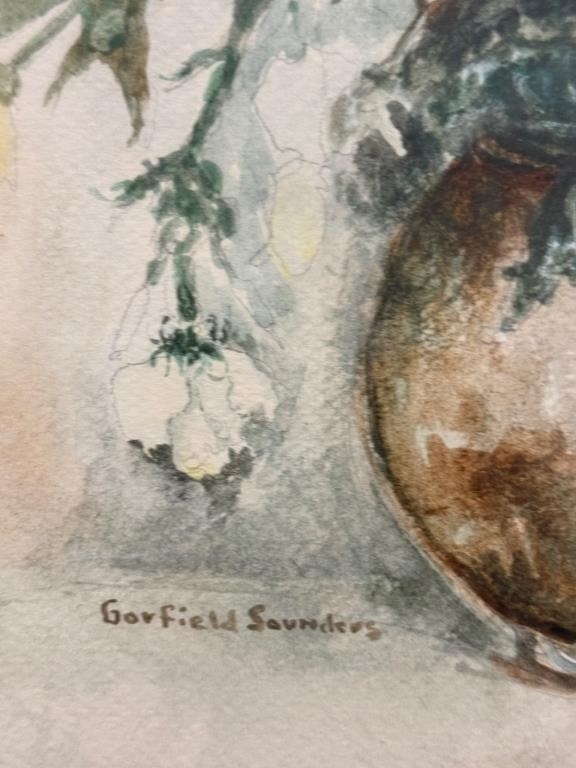 Artwork by Garfield Saunders, BEAUTIFUL GARFIELD SAUNDERS FLORAL WATERCOLOR, Made of WATERCOLOR