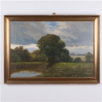 Bucolic Landscape, Signed - E. Johansen