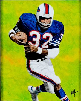 Football Player - OJ Simpson, Buffalo Bills (titled on verso - Leon Wolf