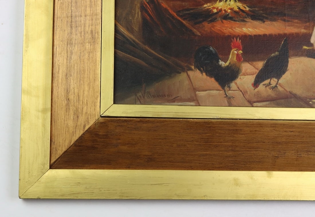 Artwork by R Valdemar, Woman by the Fireplace, Made of oil on canvas