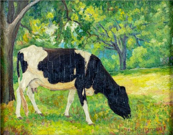 A Young Holstein Cow (titled on verso - John Rummell