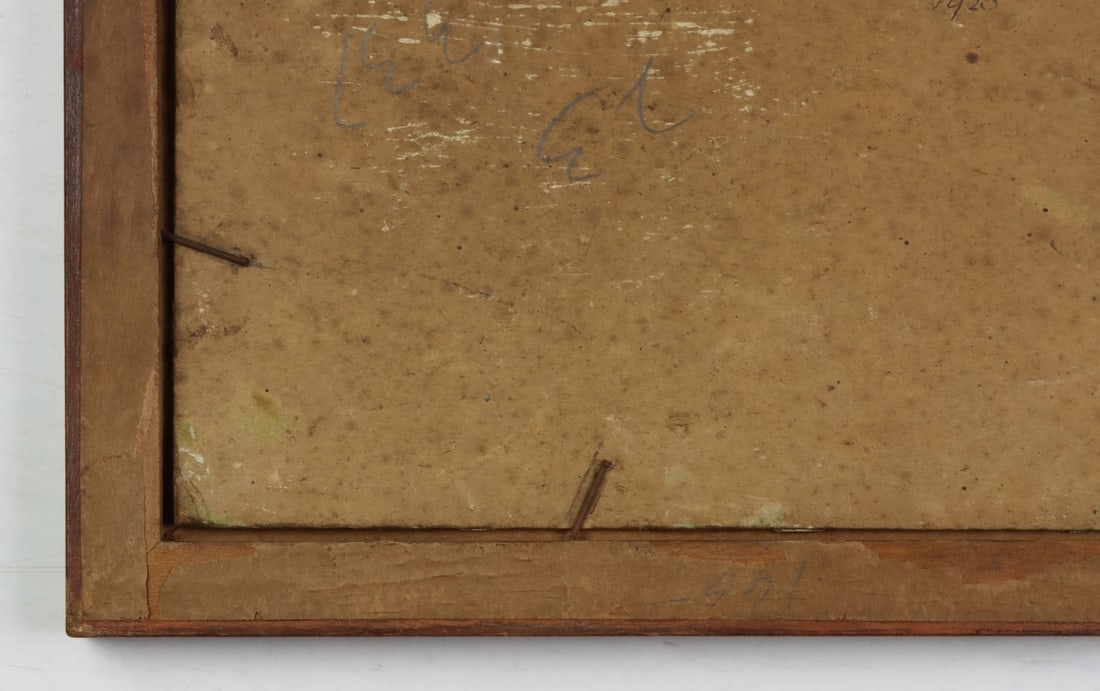 Artwork by John Rummell, A Young Holstein Cow (titled on verso, Made of oil on board