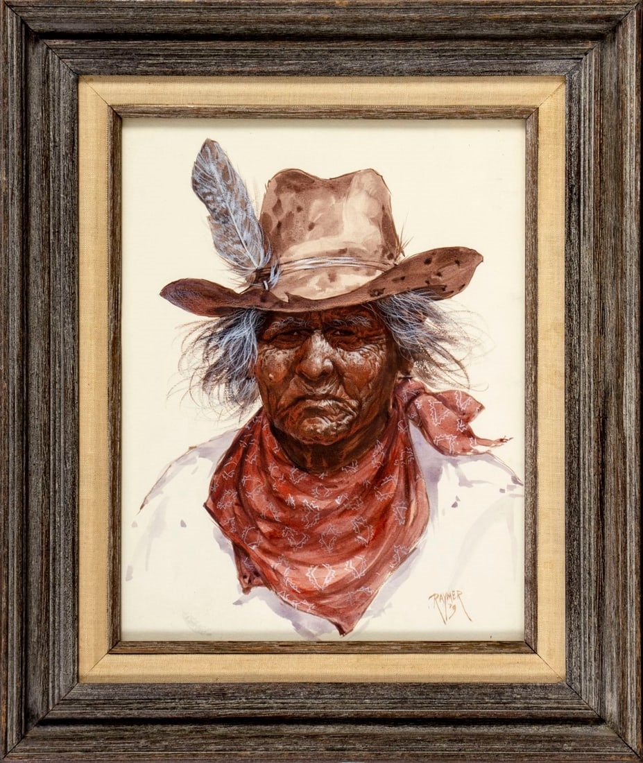 Ron Raymer | Portrait of Old Indian Man (1979) | MutualArt