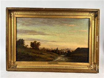 François Frédéric GROBON (Lyon 1815 - Paris 1901) Paris seen from Mont Valérien Canvas 41 x 65 cm Signed lower left F - François - Frédéric Grobon