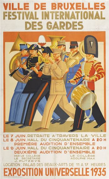 Ville de Bruxelles, Festival International des gardes, Exposition Universelle 1935 by Adolphe Crespin, 1935