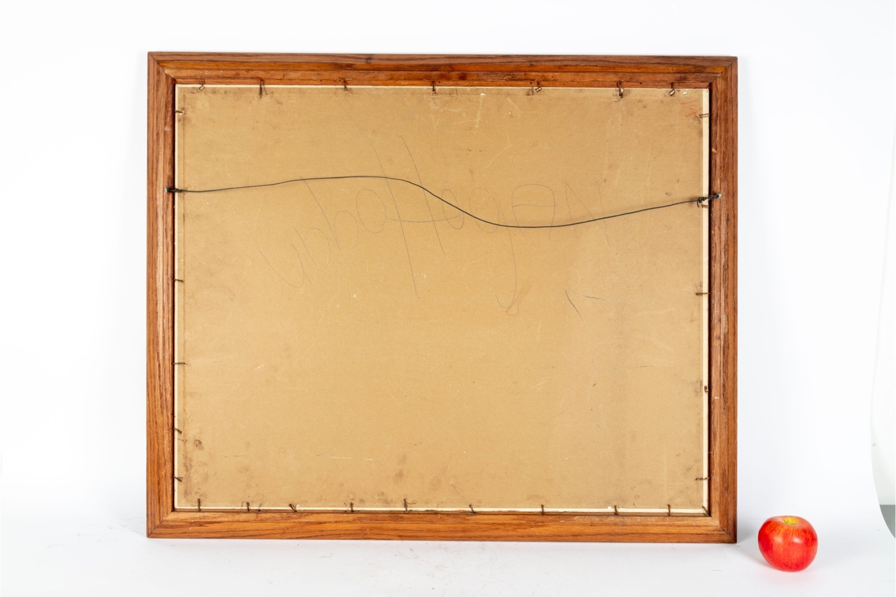 Artwork by William Hogan, New York Giants superbowl while a coach in yellow stands to the right side, Made of oil on canvas panel