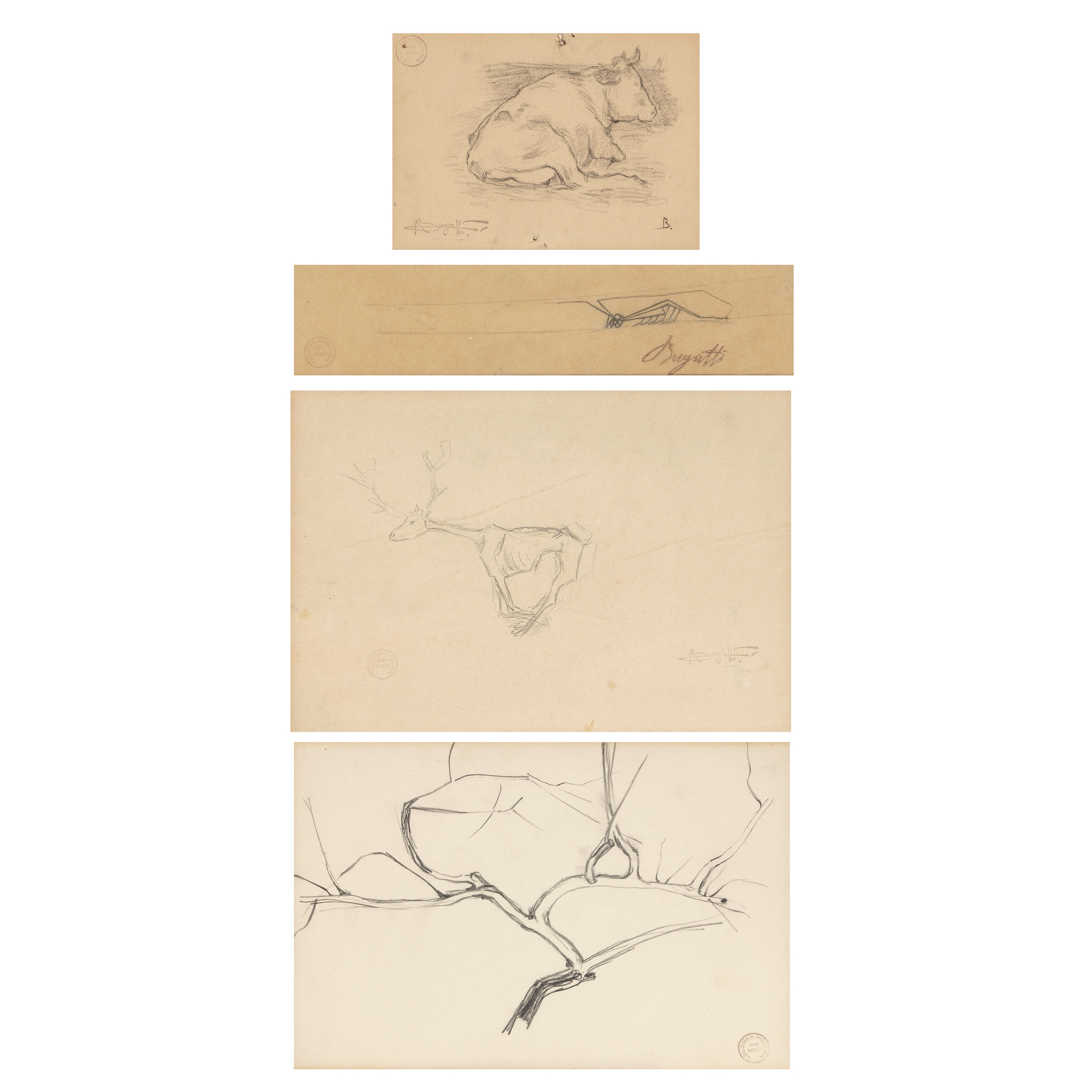 Carlo Bugatti | Stylized Branches and Stylized Insects (Circa 1900 ...
