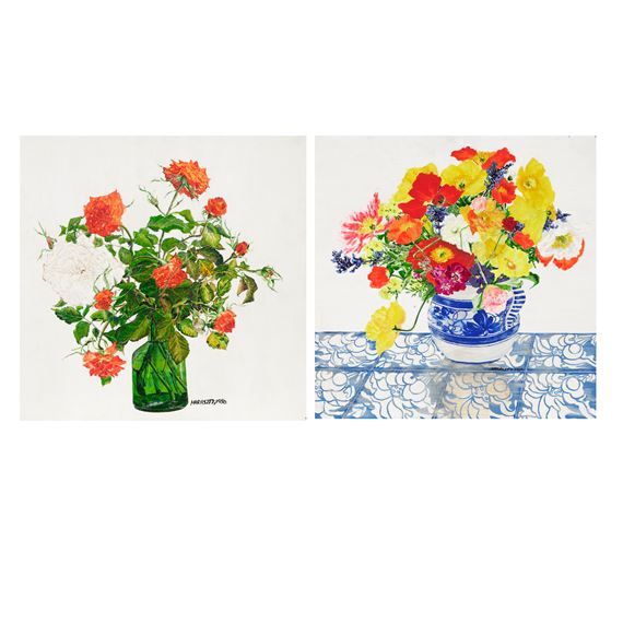 Untitled (Roses) and Untitled (Poppies) (Two Works) - Eszter Haraszty
