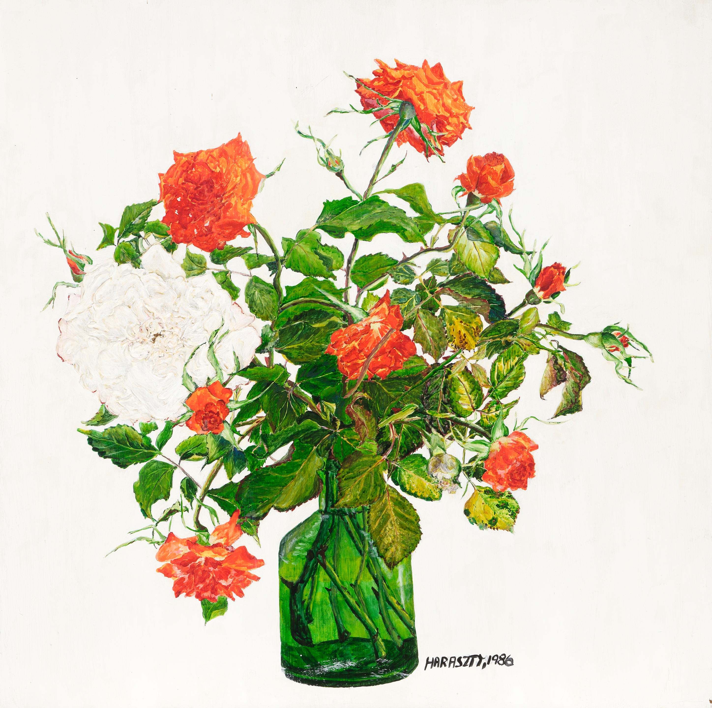 Artwork by Eszter Haraszty, Untitled (Roses) and Untitled (Poppies) (Two Works), Made of acrylic on masonite
