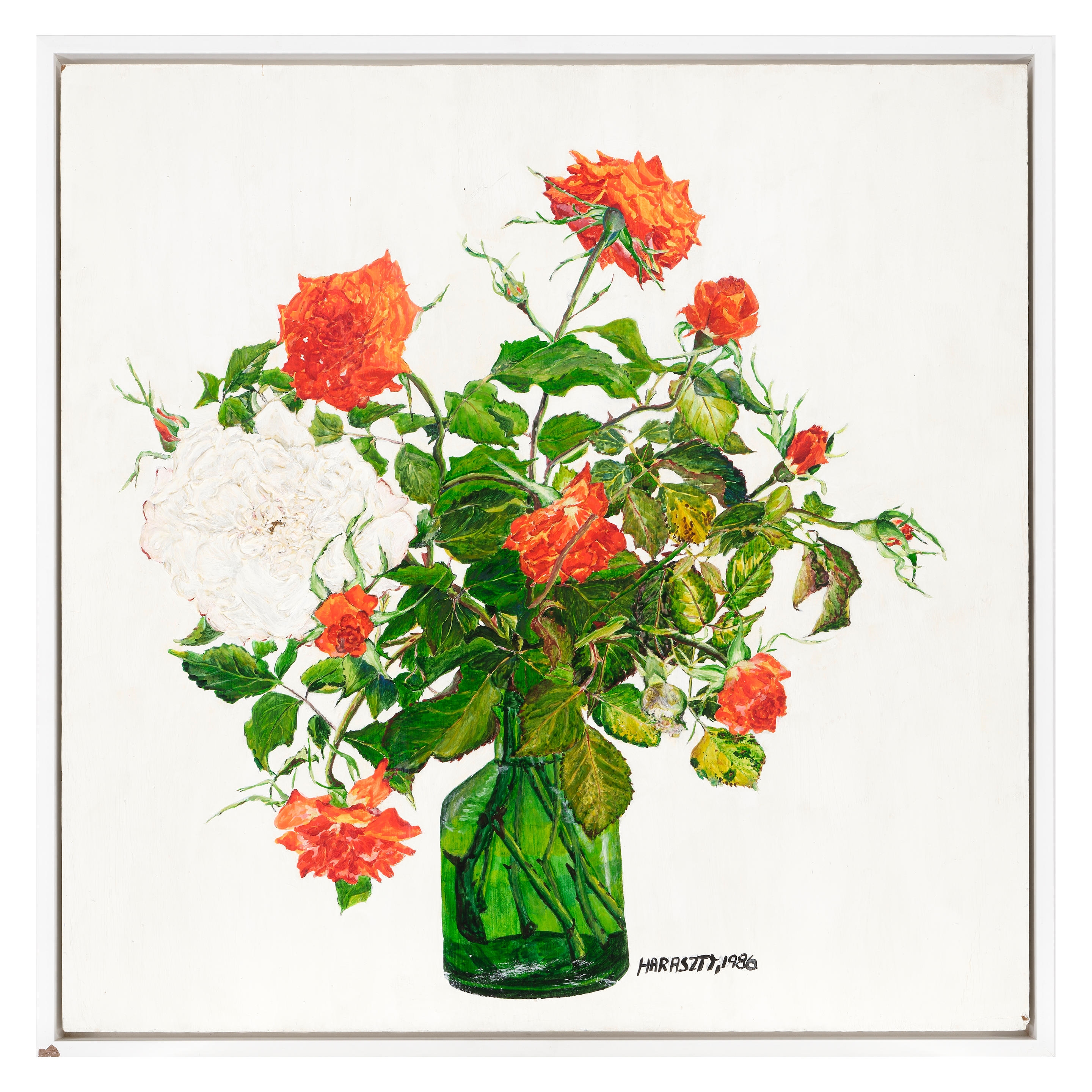 Artwork by Eszter Haraszty, Untitled (Roses) and Untitled (Poppies) (Two Works), Made of acrylic on masonite