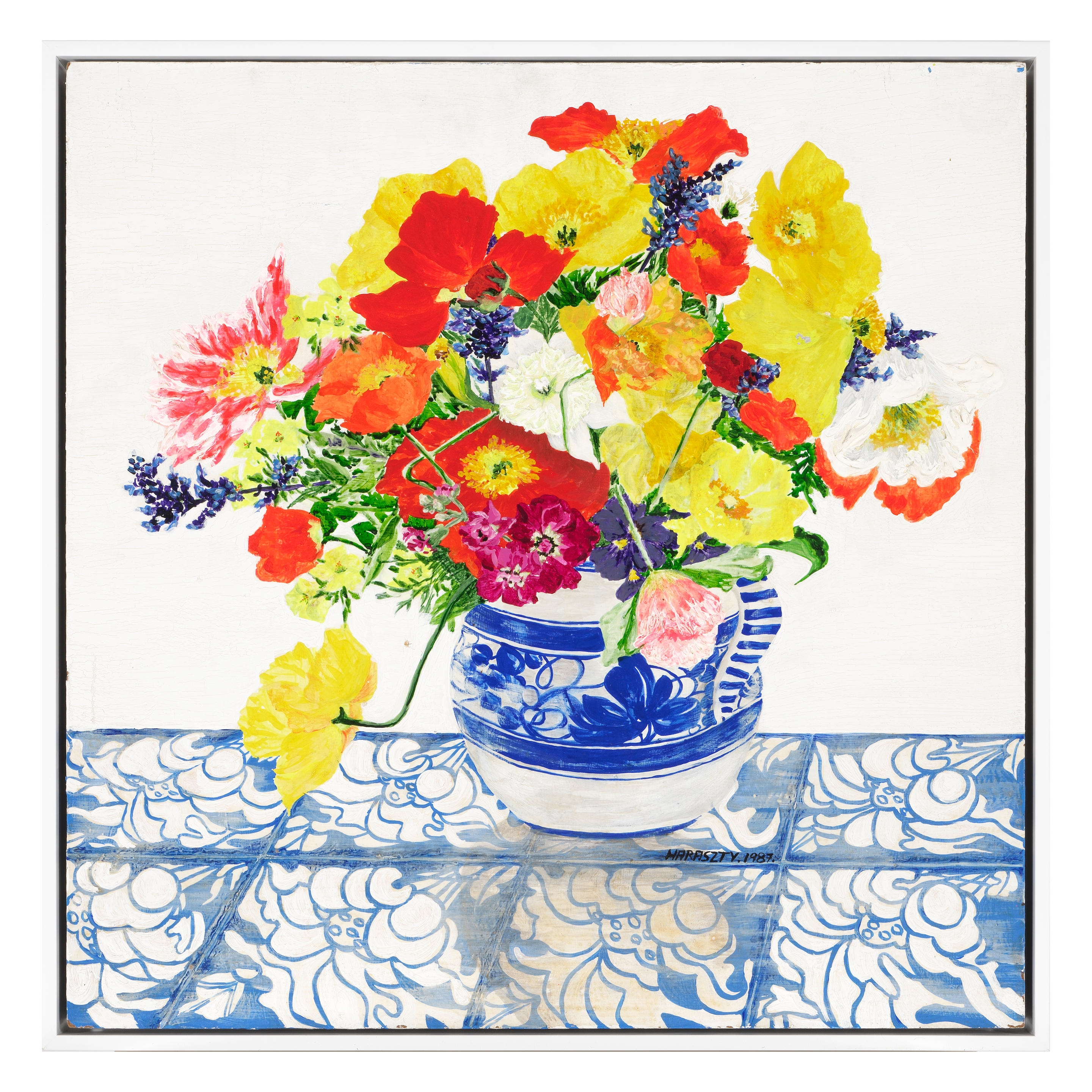 Artwork by Eszter Haraszty, Untitled (Roses) and Untitled (Poppies) (Two Works), Made of acrylic on masonite