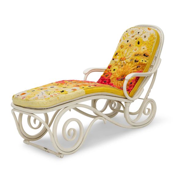 Thonet Chaise Longue with 'Needlepainted' Cushion