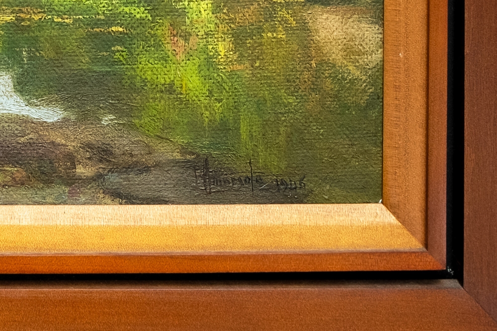 Artwork by Fernando Amorsolo, Stream, Made of oil on masonite board