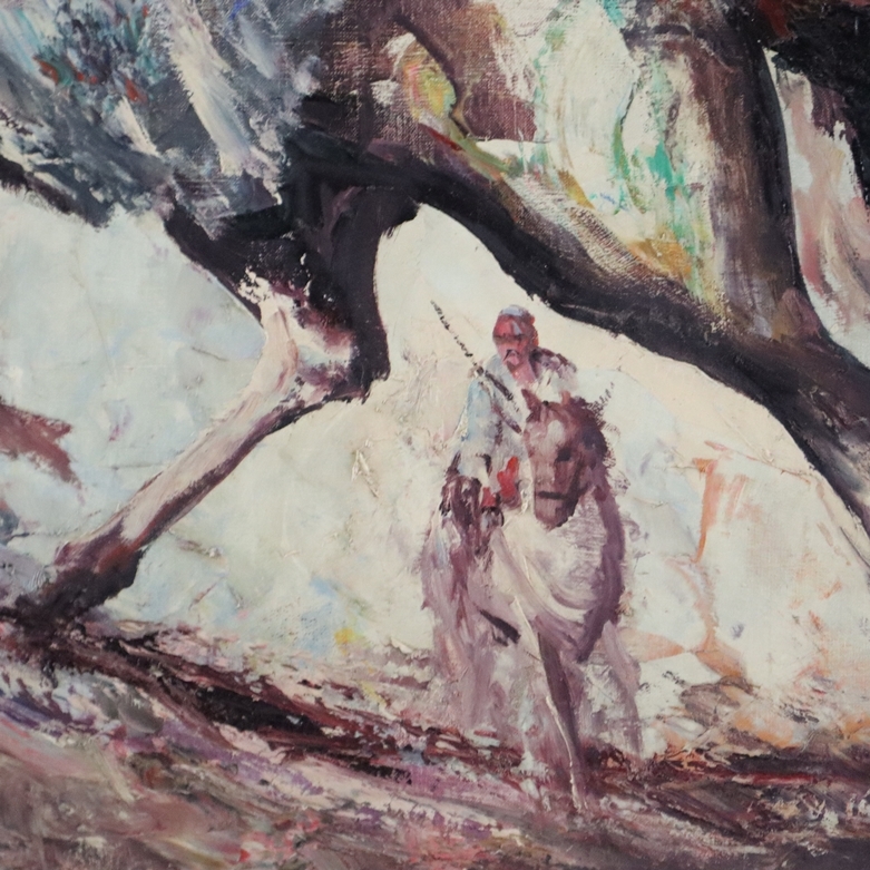 Artwork by Anoush Rahnavardkar, Orientalische Reiter in der Wüste, Made of oil on canvas