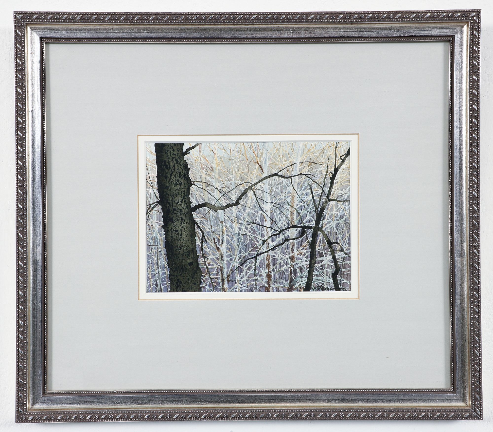 Artwork by Charles Pitcher, Charles Pitcher framed watercolor Crosslight, Made of watercolor