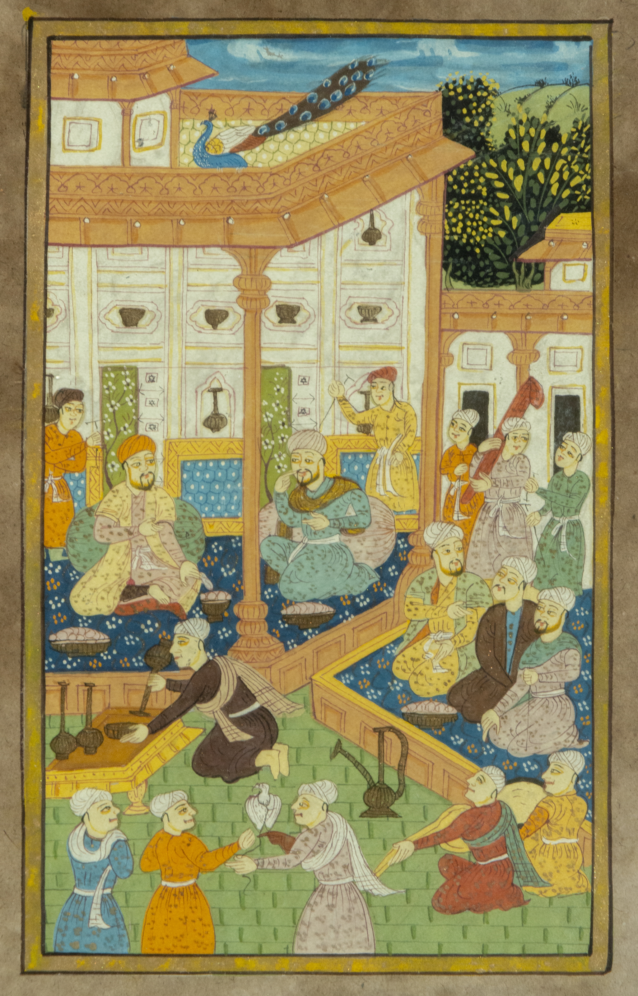 Mughal School | Dibujo colonial India Mughal tinta y acuarela ...