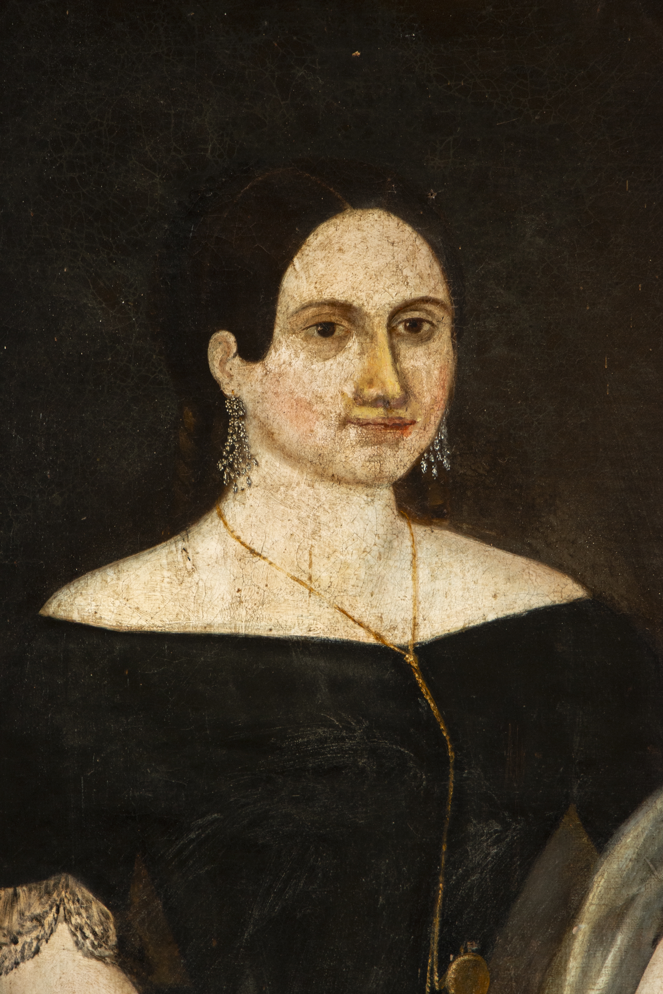 Artwork by Granadan School, 19th Century, Retrato de Dama colonial de Nueva Granada siglo XIX, Made of 88 cm x 48 cm