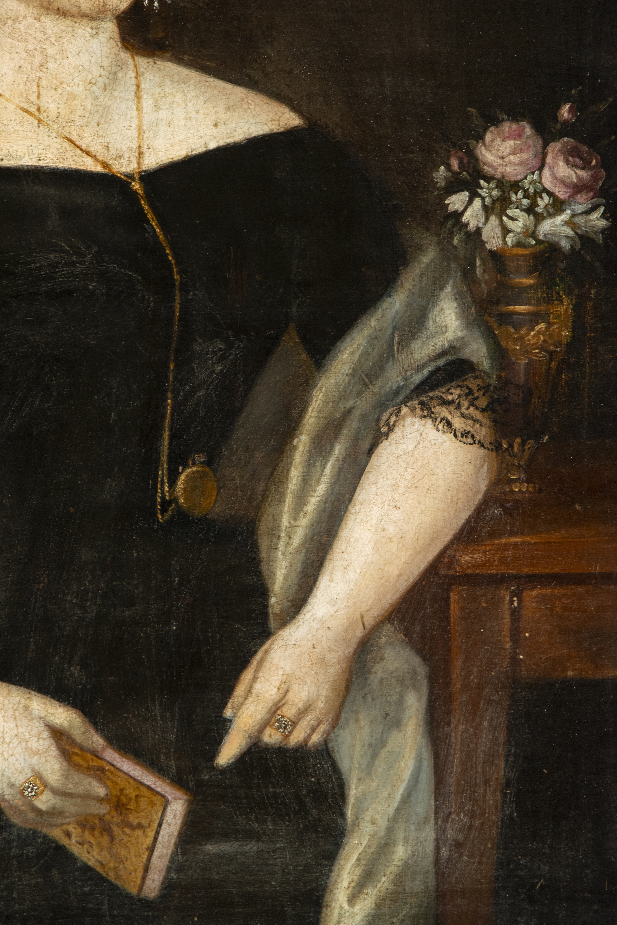 Artwork by Granadan School, 19th Century, Retrato de Dama colonial de Nueva Granada siglo XIX, Made of 88 cm x 48 cm