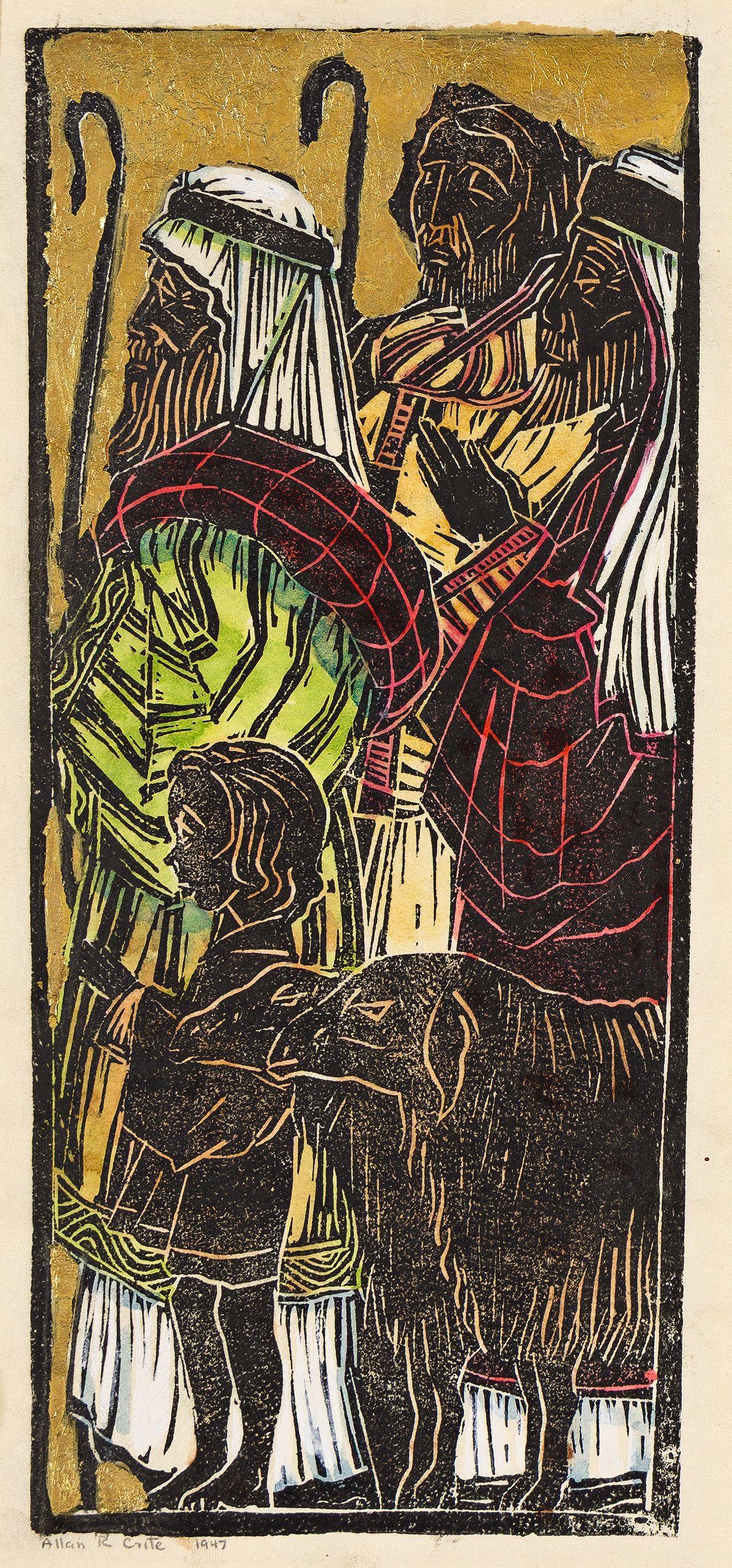 Allan Rohan Crite | Untitled (Nativity Triptych (1947) | MutualArt