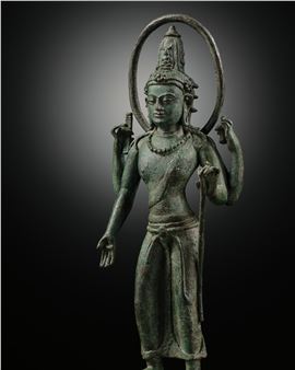 A BRONZE FIGURE OF AVALOKITESHVARA, JAVA, 8TH - Indonesian School, 9th Century