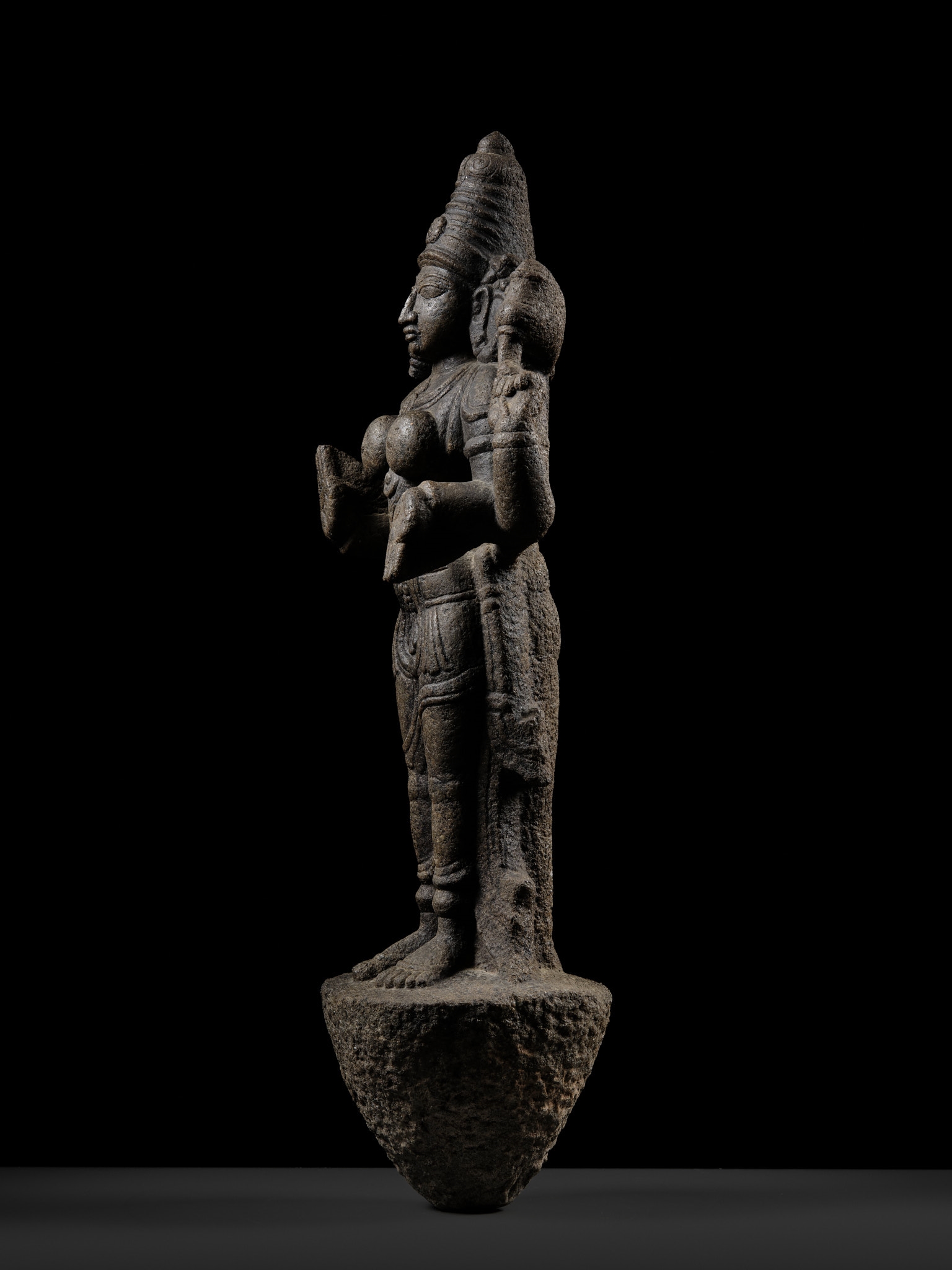 Parvati | A GRANITE FIGURE OF PARVATI, LATE CHOLA TO VIJAYANAGAR PERIOD ...