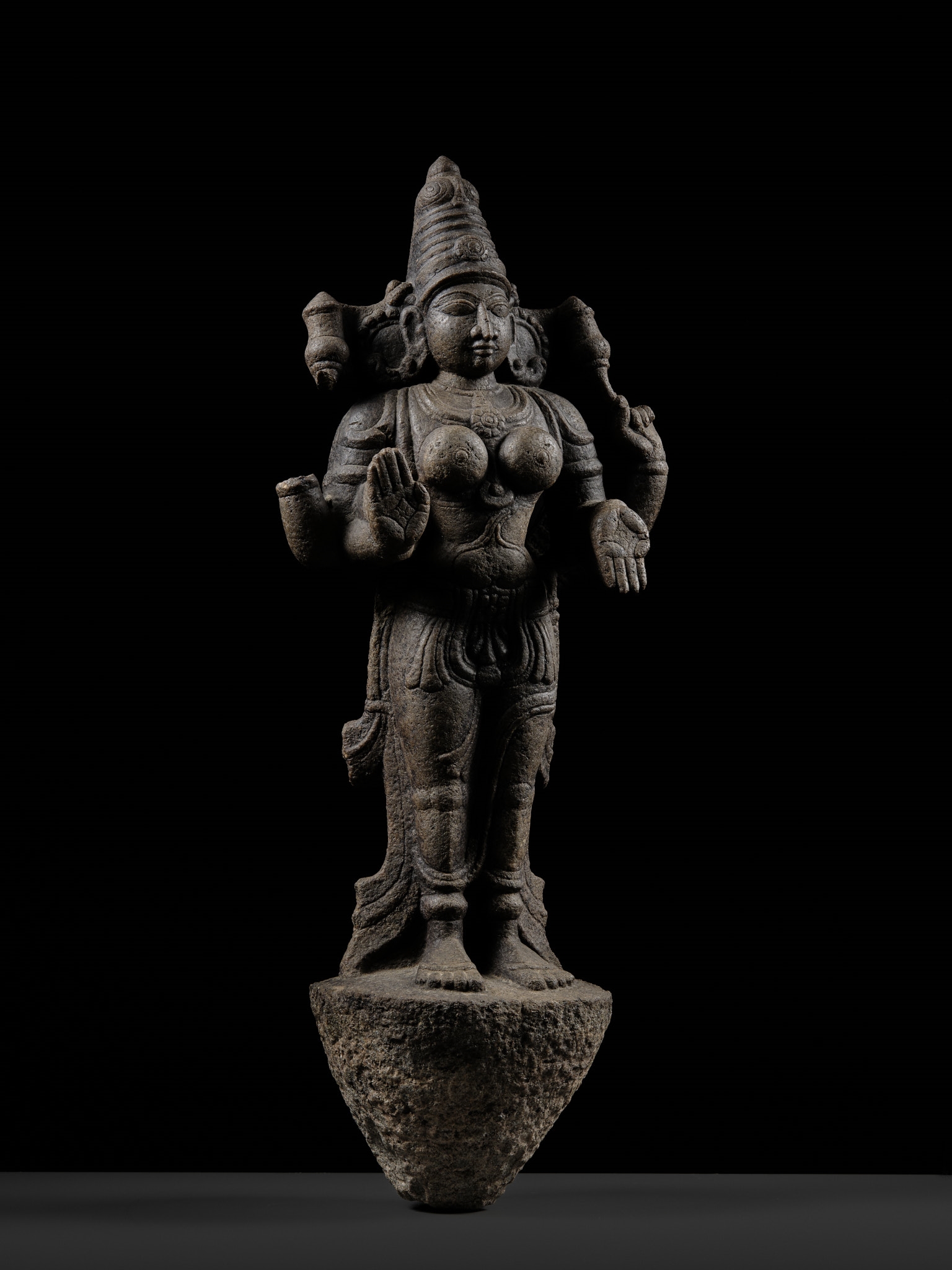 Parvati | A GRANITE FIGURE OF PARVATI, LATE CHOLA TO VIJAYANAGAR PERIOD ...