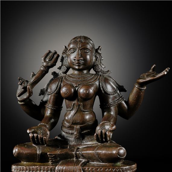 A RARE COPPER BRONZE OF MAHESHVARI, INDIA, 18TH CENTURY