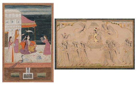 TWO INDIAN MINIATURE PAINTINGS, MUGHAL EMPIRE, 18TH