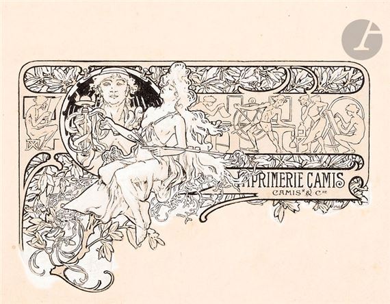 Alphonse Mucha | Charming little original vignette for the printer ...