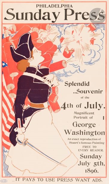 Artwork by George Reiter Brill, Philadelphia Sunday Press, Made of chromolithographs