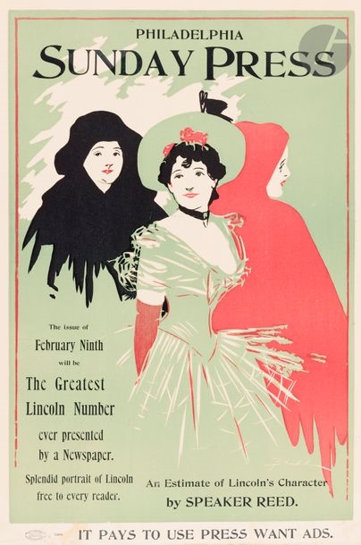 Artwork by George Reiter Brill, Philadelphia Sunday Press, Made of chromolithographs