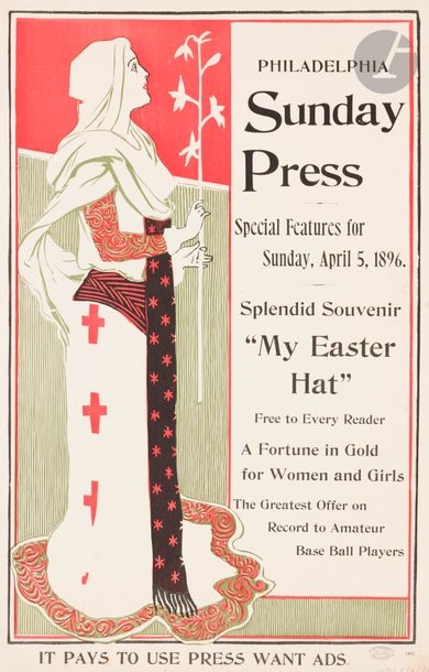 Artwork by George Reiter Brill, Philadelphia Sunday Press, Made of chromolithographs