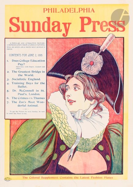 Artwork by George Reiter Brill, Philadelphia Sunday Press, Made of chromolithographs