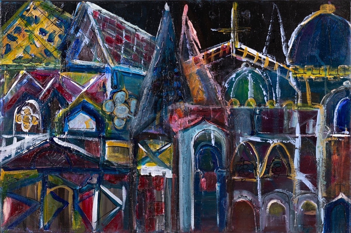 Artwork by Lidia Sieczkowska, Uliczki Św. Hildegardy , 2024, Made of oil, canvas