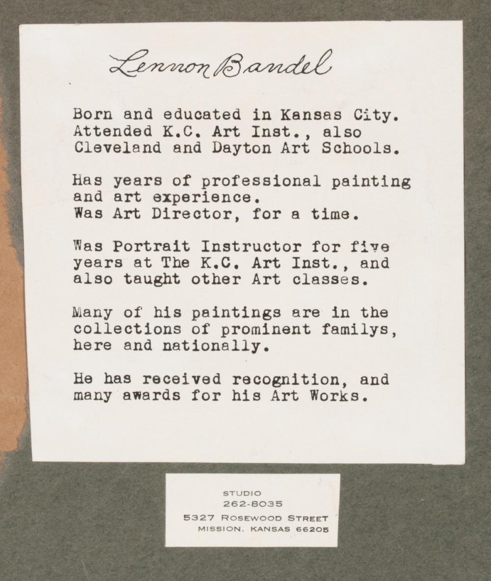 Artwork by Lennon Ray Bandel, LENNON BANDEL (1906-2004) OIL ON CANVAS, Made of canvas