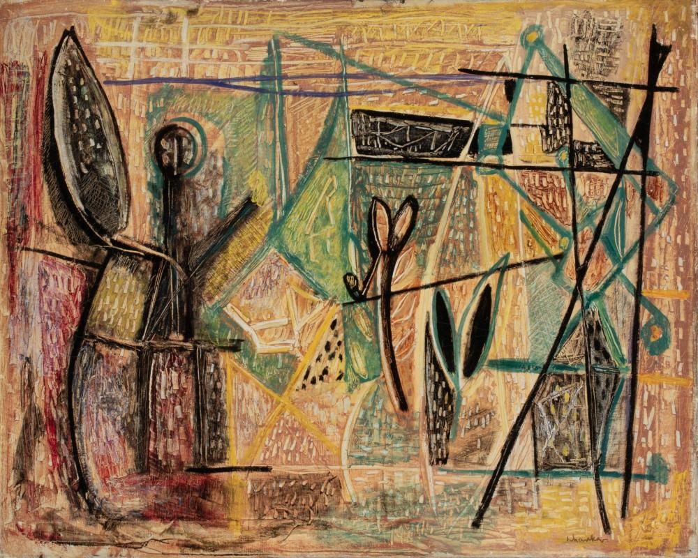 Artwork by Louis Schanker, OIL ON CANVAS ABSTRACTION, Made of oil on canvas