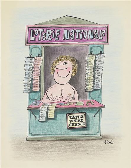 Loterie nationale, illustration parue dans le magazine « Lui » du 12 janvier 1968, 1968