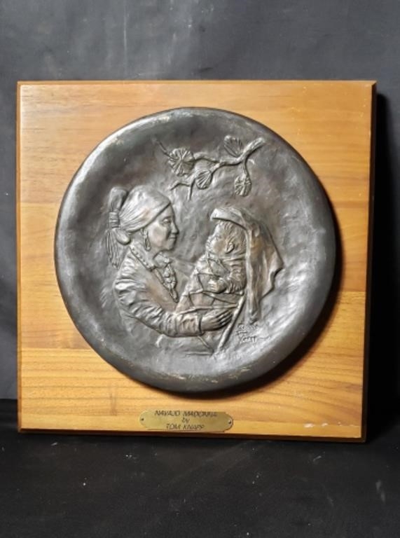 Tom Knapp | Tom Knapp Navajo Madonna bronze plaque (1978) | MutualArt