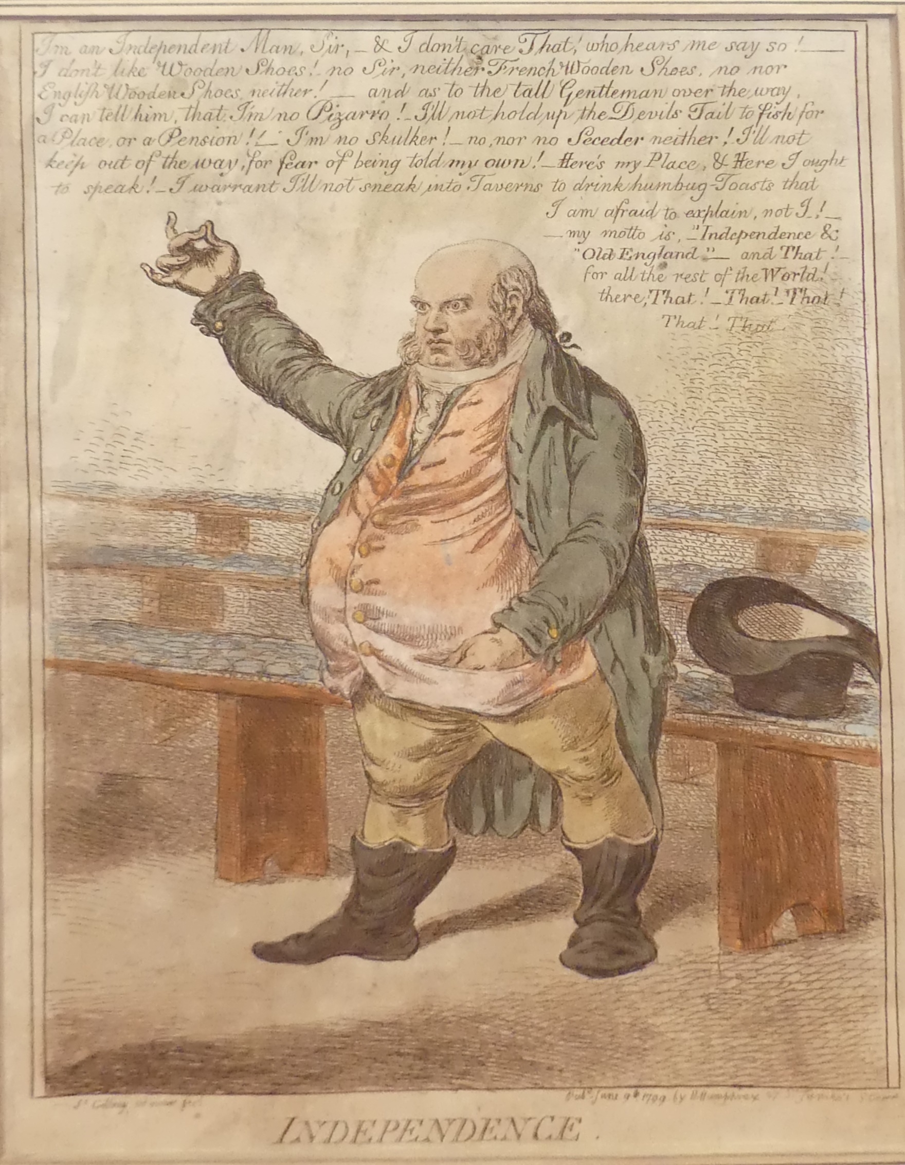Artwork by James Gillray, Independence, Made of hand-coloured engraving